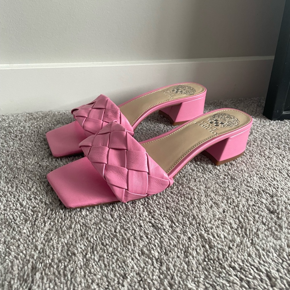 Pink Kitten Block Heels